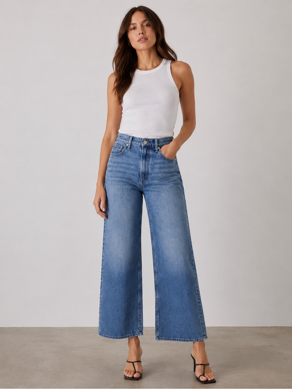 NWT Rag & Bone The Lori High-Rise Wide Leg Crop Jeans Size 28 Woburn $288